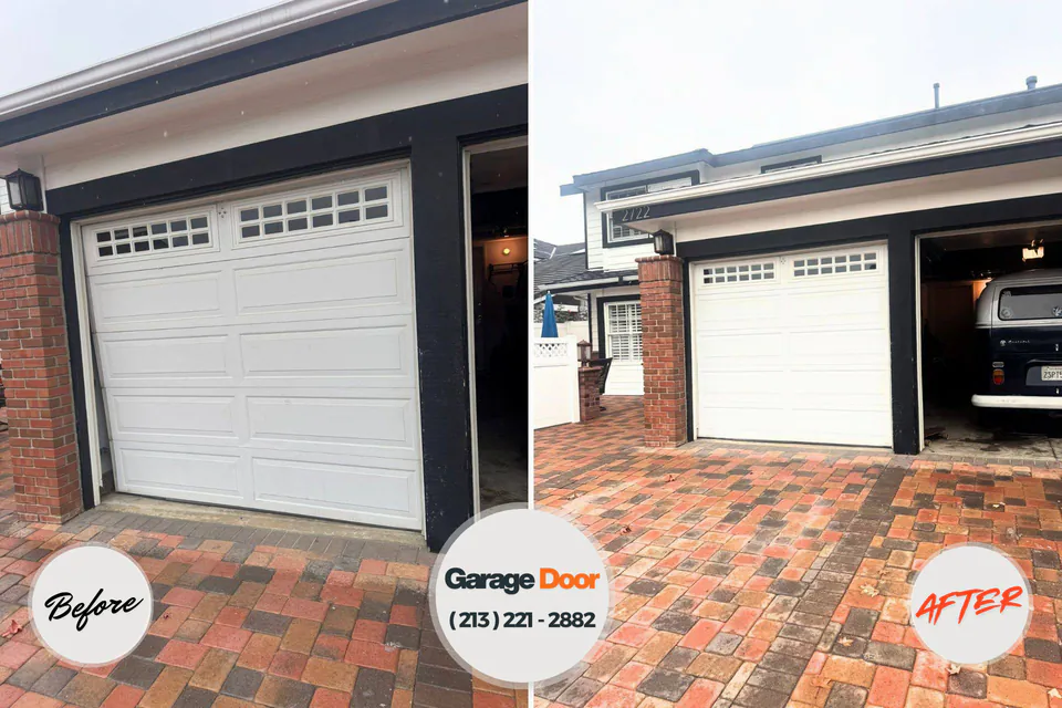 Before and after: garage door repair Steep Falls, ME